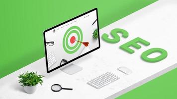 target audience green photo of seo with a green arrow and target